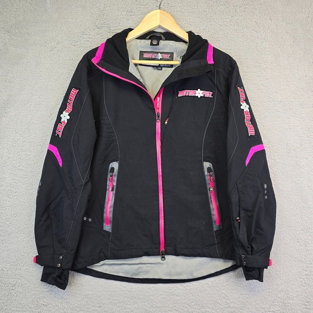 Motorfist Jacket Women's M Black Pink‎ Retro Moto Cyberpunk Shell Snowmobile